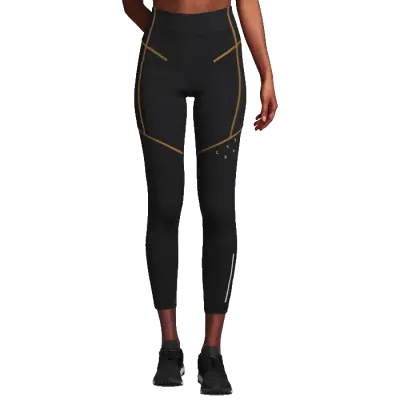 Contrast High Waist Tights, Black