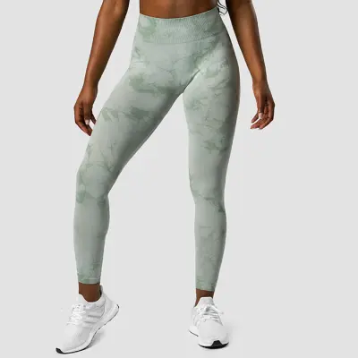 Define Seamless Tie Dye Tights, Light Sea Green