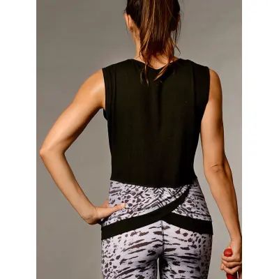 Djungle Top - Black/Djungle Print / xs