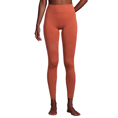 Essential Block Seamless High Waist Tights, Burnt Sienna Red