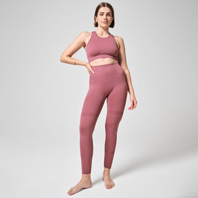 Essential Block Seamless High Waist Tights, Mineral Pink