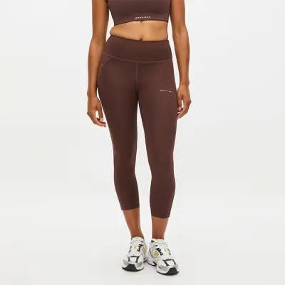 Flattering High Waist 7/8 Tights, Deep Mahogany