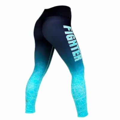 Gazelle Compression Tights, svart/turkos, Fighter