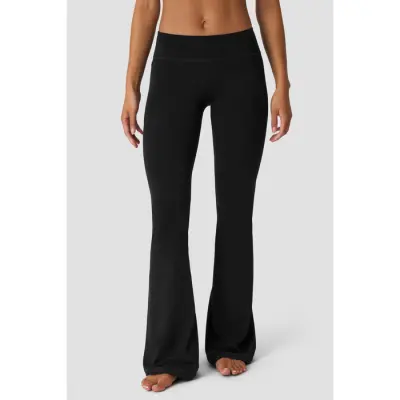 Luxe Utsvängda Tights Mid Rise Svart