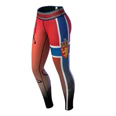 Nordic Nation Leggings - Red/Blue(Norway) / xs