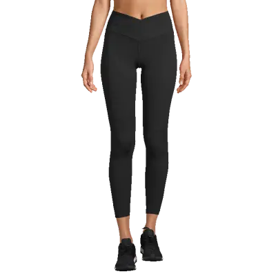 Overlap High Waist Tights, Black