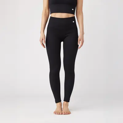 Ribbade Träningstights Svart