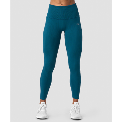 Ribbed Define Seamless Pocket Tights, Teal