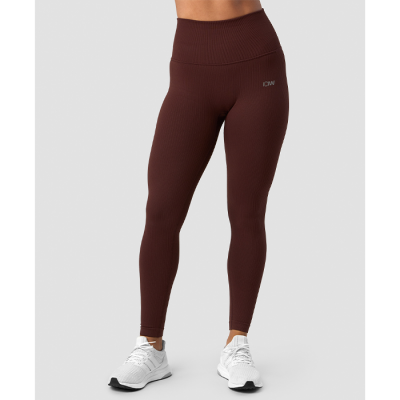 Ribbed Define Seamless Pocket Tights, Warm Brown