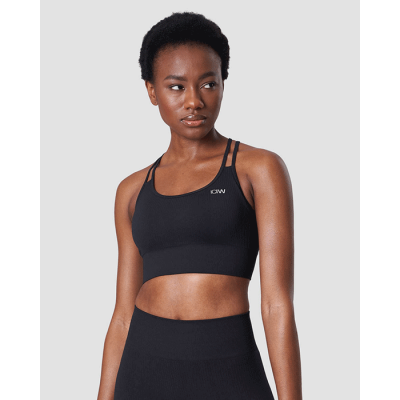 Ribbed Define Seamless Sports Bra, Black
