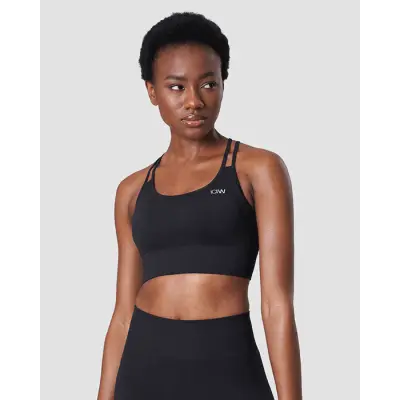 Ribbed Define Seamless Sports Bra, Black
