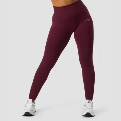 Ribbed Define Seamless Tights, Dark Burgundy