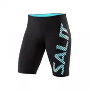 Run Power Tights Women, black/turquoise, Salming Sports