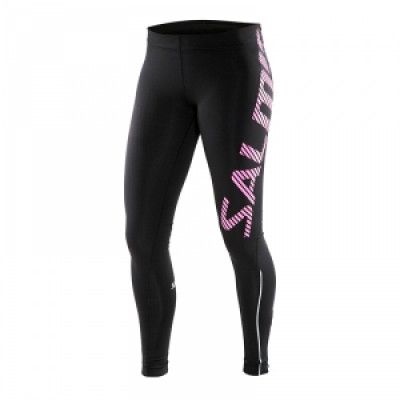 Running Tights Women, black/pink glo, Salming Sports