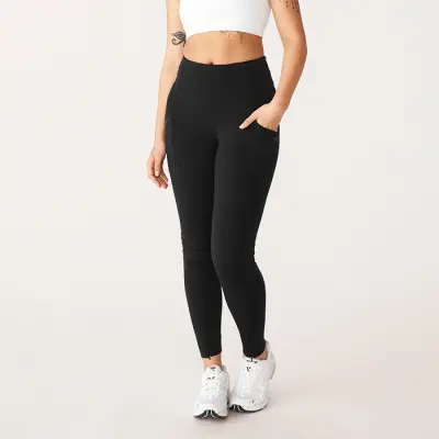 Sculpture Zip Tights, Black