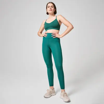 Seamless Graphical Rib High Waist Tights, Garden Green