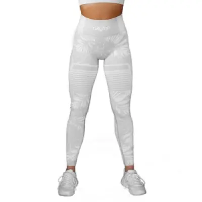 Seamless Tights, light grey floral, Gavelo