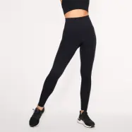 Seamless Rib Tights, Black