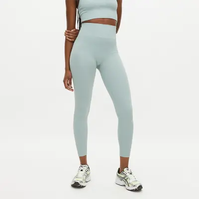 Seamless Rib Tights, Silver Blue