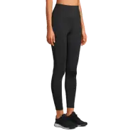 Shiny Rib Instert High Waist Tights, Black