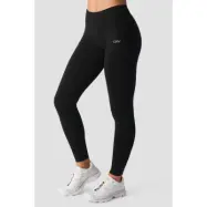 Smooth Seamless Tights Medelhög Midja V‑form Svart