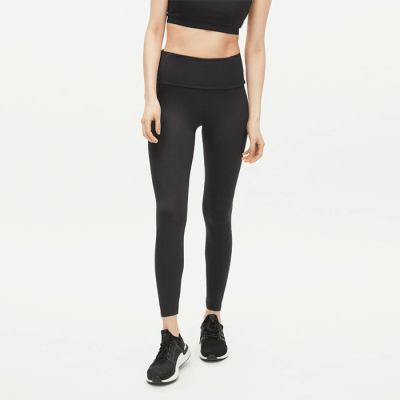 Soft Fold Over Tights, Black