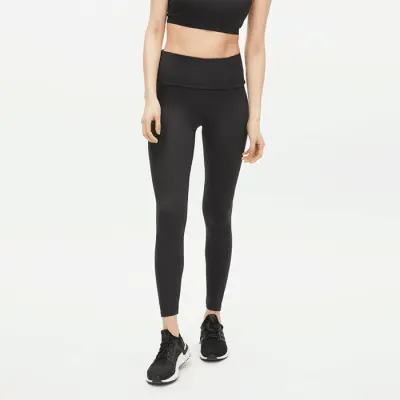 Soft Fold Over Tights, Black