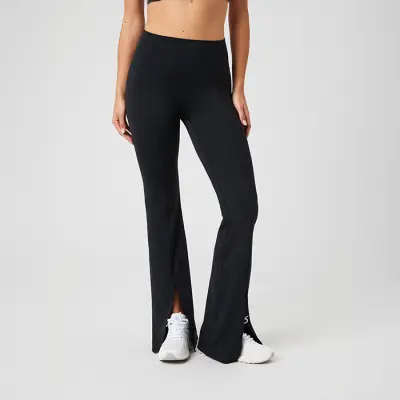 Studio Flared Slit Träningstights Svart