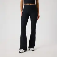 Studio Ribbed Flare Tights Svart