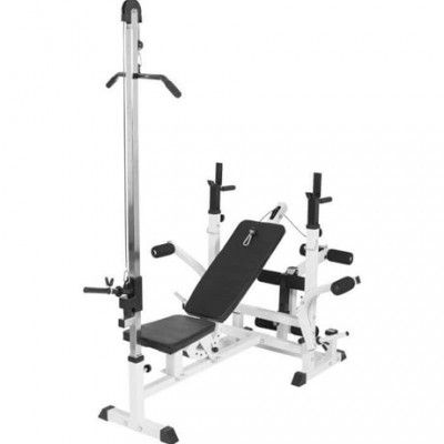 Träningsbänk Multi Vit Latsdragstation