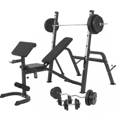 Träningsbänk Skivstångsställning BLACK - 100kg