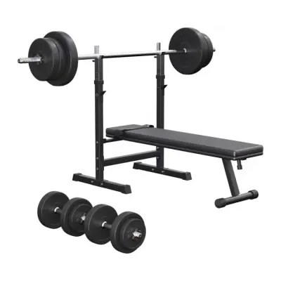 Bänkpress BLACK Skivstång Hantlar 70kg