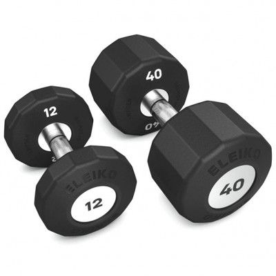 Eleiko Evo Dumbbell Rotating Set 12-40 kg, Paket Hantlar - Gummi/krom