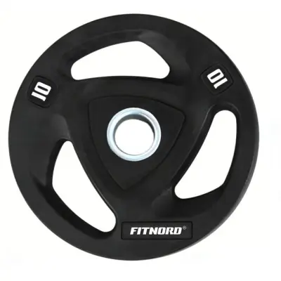 FitNord Viktskiva 10kg, Tri-Grip Black
