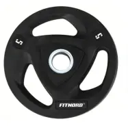 FitNord Viktskiva 5kg, Tri-Grip Black