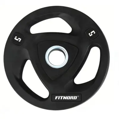 FitNord Viktskiva 5kg, Tri-Grip Black