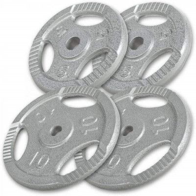 Gorilla Sports Viktskivor TRIGRIP Gjutjärn - 2x10kg 2x5kg, Viktpaket järn