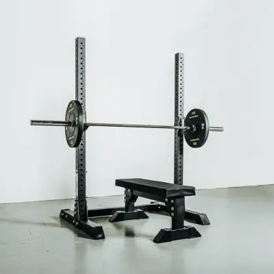 Kraftmark Skivstångsställning Squat Stand Pro, Träningsbänk med ställning