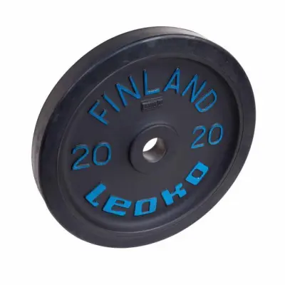 LEOKO Viktskiva 20 kg, träningsviktskiva med gummikant