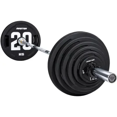 Master Fitness PU Plate - Studio, Skivstångsset gummerade