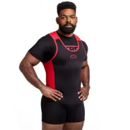 Singlet Mens - Black Red - 3XL