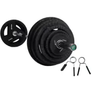 Master Fitness Skivstångsset 127,5 kg PU Plates Pro, Skivstångsset gummerade