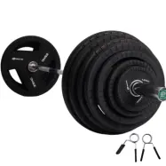 Master Fitness Skivstångsset 177,5 kg PU Plates Pro, Skivstångsset gummerade