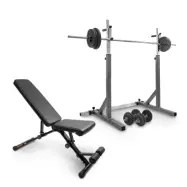 Bänk, Ställning, Skivstångsset& Hantelset 65 kg, JTC Power
