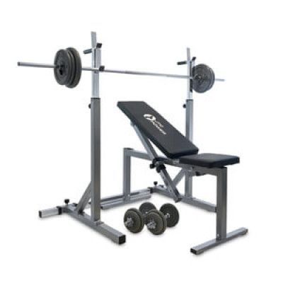 Bänk, Ställning, Skivstångsset& Hantelset 65 kg, JTC Power