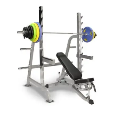 Bänk, ställning& skivstångsset 140 kg färgade, gummi, JTC Power