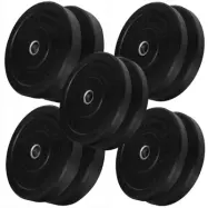 Gorilla Sports Bumper Plates HiTemp Paket 51 mm 5 kg (Par), Viktskivor bumper