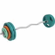 Gorilla Sports Curlstång Trigrip S - 35 kg, Skivstångsset gummerade