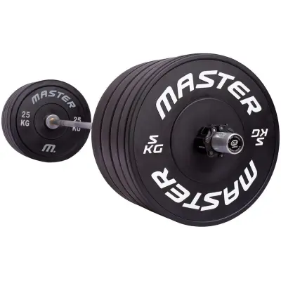 Master Fitness Bumperpaket 170 kg, Skivstångsset bumper