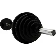 Master Fitness Nero Paket 127,5 kg, Skivstångsset gummerade